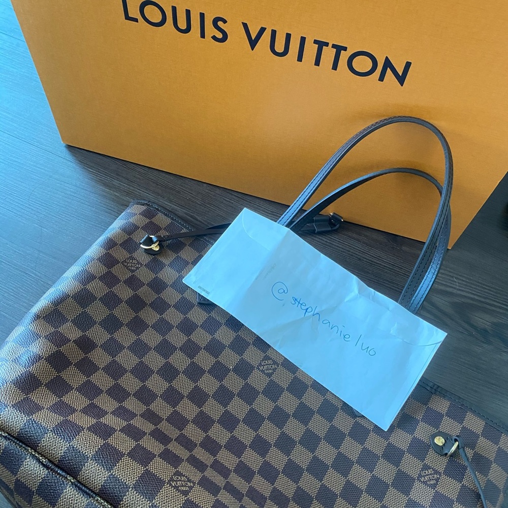 Louis Vuitton MM NeverFull Red Damier Ebene